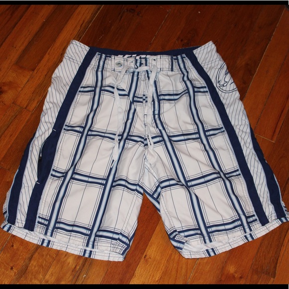 White & Blue Kirra Swimming Board Shorts Sz 31-33 - Picture 1 of 2